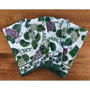Pomegranate Napkins Set of 4 Vineyard Grapes 20x20" Cotton India